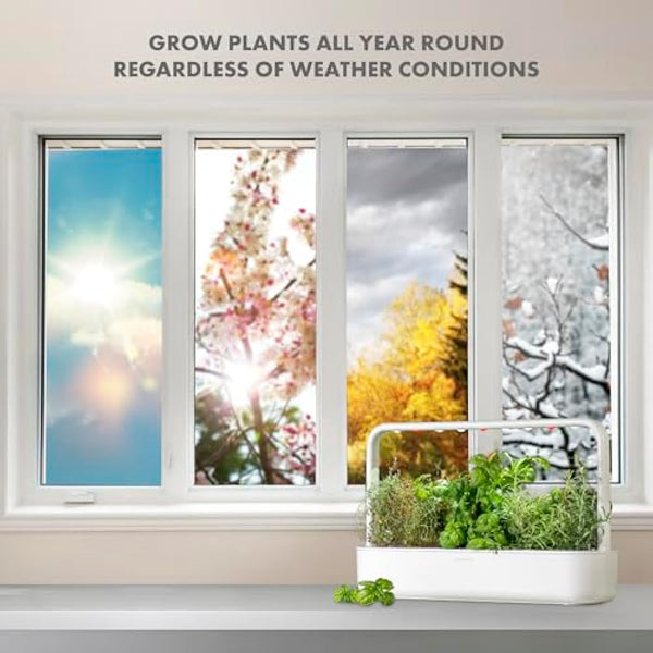 Click & Grow Indoor Herb Garden Kit with Grow Light | Easier than Hydroponics Growing System | Smart Garden for Home Kitchen Windowsill | Vegetable & Herb Garden Starter Kit with 9 plant pods, White