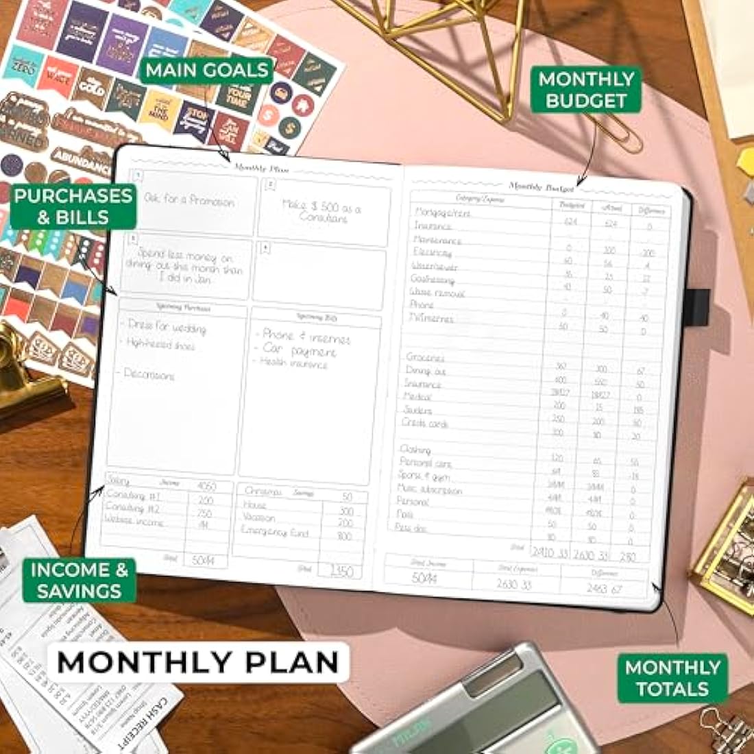 GoGirl Budget Planner – Monthly Financial Planner Organizer Budget Book. Expense Tracker Notebook Journal to Control Your Money. Undated – Start Any Time, A5 Size, Lasts 1 Year – Black