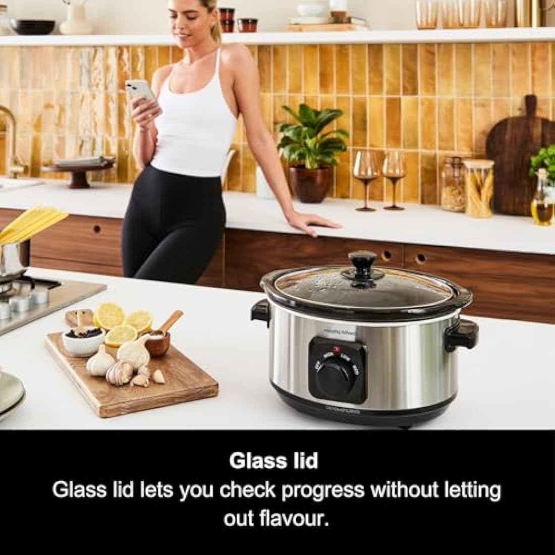 Morphy Richards 3.5L Stainless Steel Slow Cooker, 3 Heat Settings, One Pot Solution, Dishwasher Safe Ceramic Pot, 460017