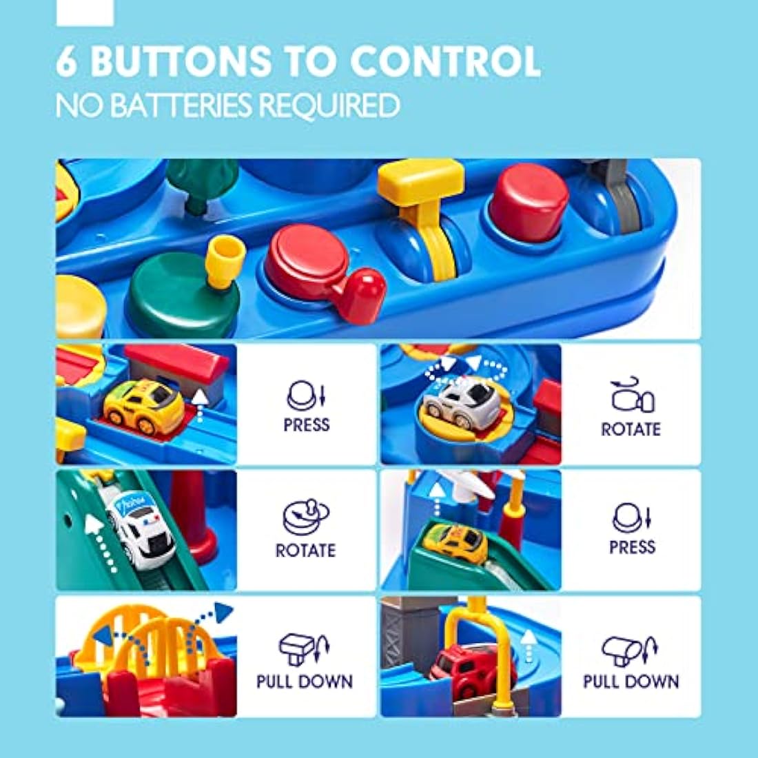 hahaland Kids Toys for 3 Year Old Boys Car Race Track Boys Toys Age 3 4, Adventure Vehicles Learning & Intelligence Educational Toddler Gifts for 3 4 5 Year Old Girl