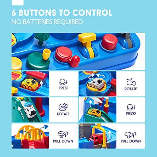 hahaland Kids Toys for 3 Year Old Boys Car Race Track Boys Toys Age 3 4, Adventure Vehicles Learning & Intelligence Educational Toddler Gifts for 3 4 5 Year Old Girl