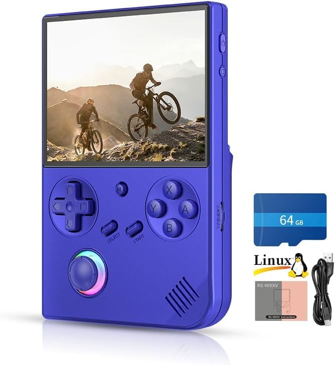 RG40XXV Retro Handheld Game Console , 4.0 Inch IPS Screen Linux System Built-in 64G TF Card 5528 Games Support TV Output 5G WIFI Bluetooth 4.2 (RG40XXV-Black)