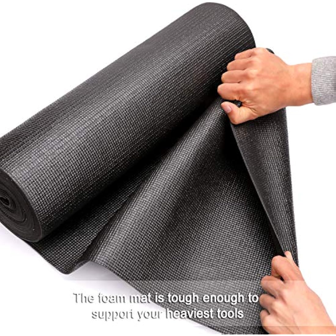 CASOMAN Professional Tool Box Drawer Liner 18 inch x 24 feet, Non-Slip Foam Rubber Mat - Adjustable Thick Cabinet Liners