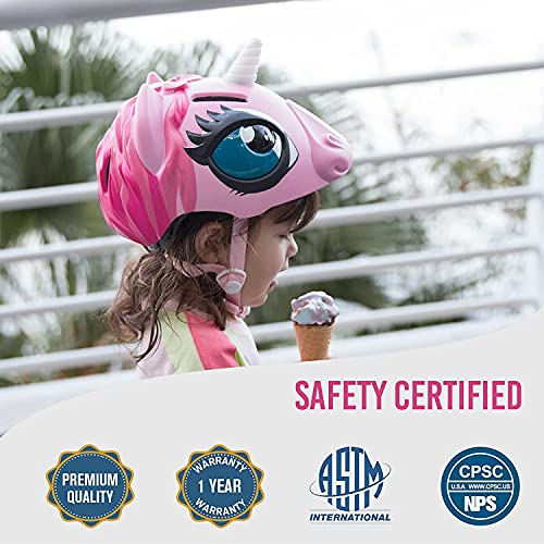 ANIMILES Kids Helmet Unicorn Bicycle Helmet for Girl Boy, Safety Certified Children's Helmets for 3-8 Years Multi-Sport Bike Helmet for Skateboard