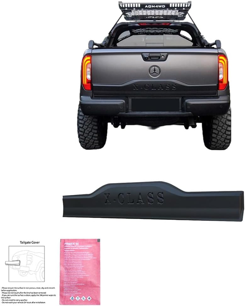 Oneway Tailgate Cover compatible with Mercedes X-Class W470 2017- - Version 2 - Matt black
