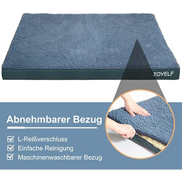 JOYELF XXLarge Dog Crate Bed - Orthopedic Dog Bed Mat, Waterproof Egg Crate Foam Pad with Removable Cover, Squeaker Toy Gift