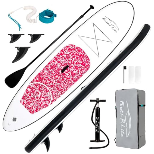 FEATH-R-LITE 10' &11' Inflatable Ultra-Light Stand Up Paddle Board for All Skill Levels Included with SUP, Adj Paddle, Pump, Backpack, Leash