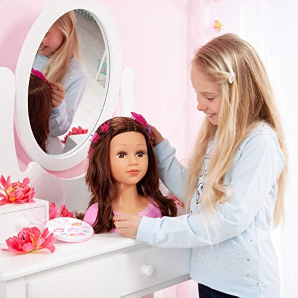 Bayer Design 90088AK Hairdressing head Charlene Super Model, styling, Makeup, with Accessories , Brown