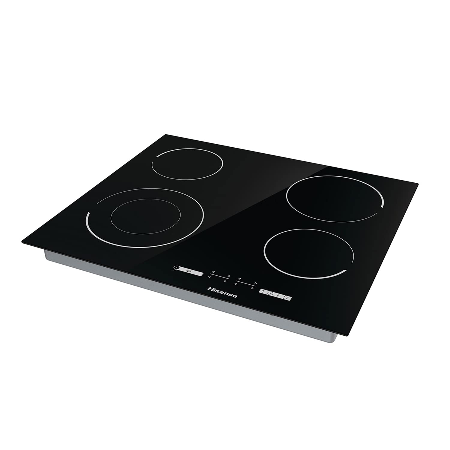 Hisense E6432C Built-in 60cm Electric Ceramic Hob with Child Lock, Touch control, Timer Function - Black 7200W, 20 x 24 x 2 inches (L x W x H)