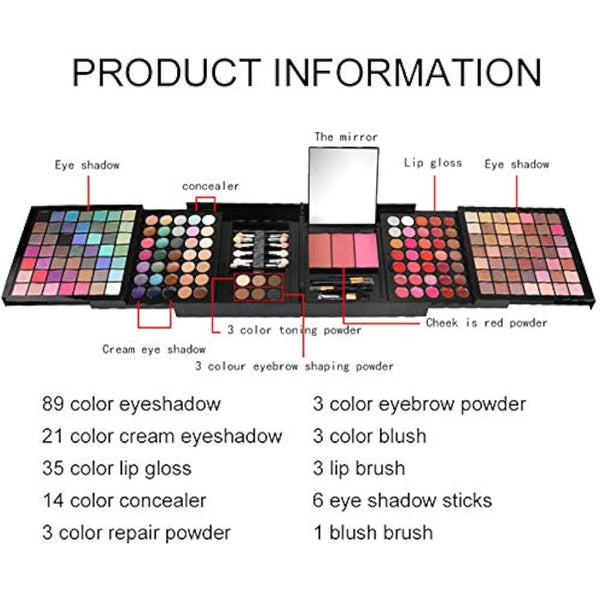 FantasyDay All-in-one Makeup Set Gift Surprise | Full Makeup Kit for Women Multipurpose Essential Starter Bundle Include Eyeshadow Palette Lipstick Blush Concealer Face Powder Eyeliner Mascara Brush