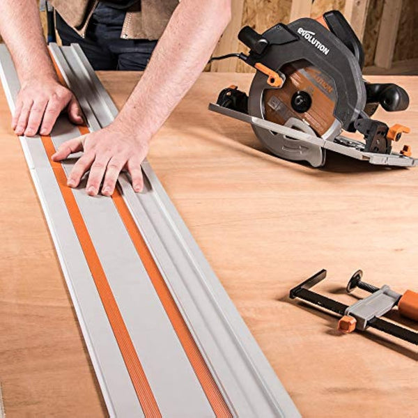 Evolution Power Tools ST2800 Circular Saw Guide Rail/Track Fits Makita, Bosch, Festool, (Clamps and Carry Bag Included), 2-Piece Track (1400mm x 2) 2800 mm