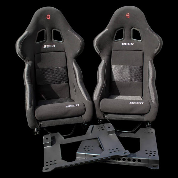 Set of Barbarian Fixed Bucket SECA Racing Seats for 3-Series E36 (all models) BMW, Black Felt, Track, Race, Drift