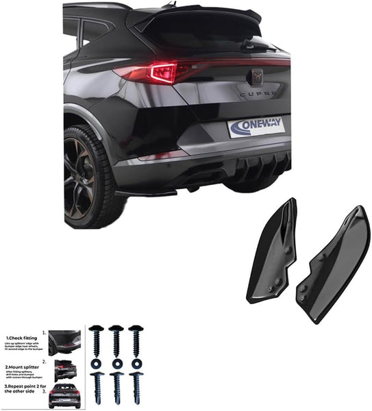 Oneway Rear Side Diffusors compatible with Cupra Formentor 2020-2024 & Facelift 2024- - Gloss black
