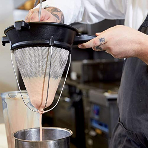 Matfer Bourgeat Chinois Passing Strainer 8 inch/203(Dia)mm, Heat Resistant Exoglass Handle, Soups Purees Conical Sieve, Professional and Home Use | W693