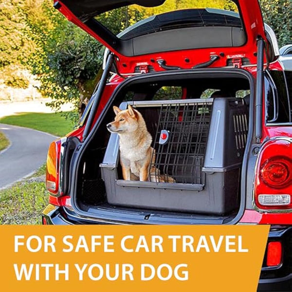 Ferplast – Atlas Car Scenic 80 – Dog Carrier – Maximum Visibility, Double Sliding Door, Draining Mat – 82 x 51 x 61 cm – Max 20 kg