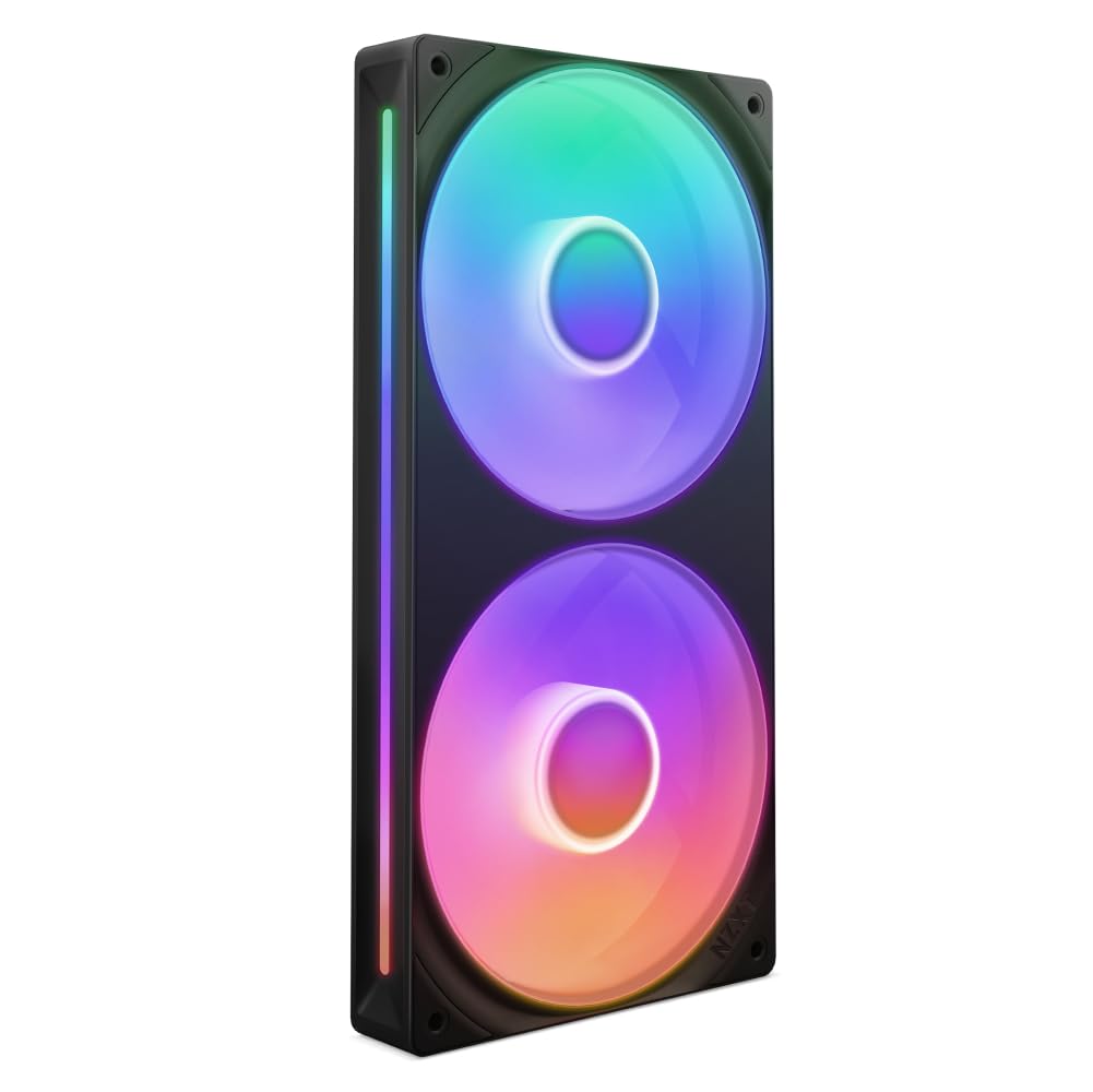 NZXT F420 RGB Core - 420mm Single-Frame Fan Unit with 3 x 140mm RGB Fans - Speed & Lighting Control - High Static Pressure & Airflow - Fluid Dynamic Bearings - 8 aRGB LEDs Per Fan - White