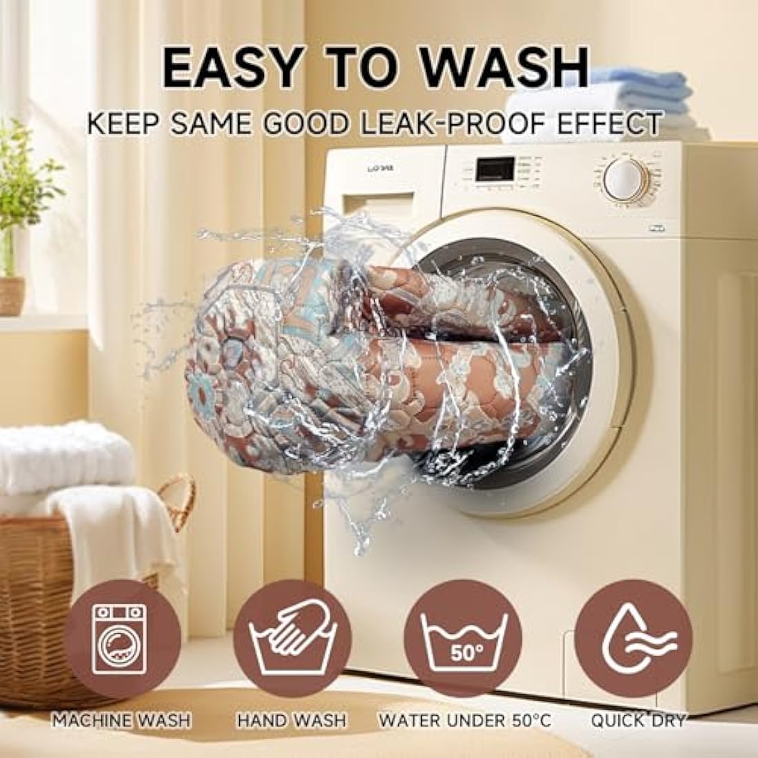 YOSEPATI Washable Pee Pads for Dogs,2 Pack Reusable Puppy Pads 122x92cm Super Absorbent Waterproof Pet Training Pads, Non-Slip Potty Pads for Crate,Floor,Sofa