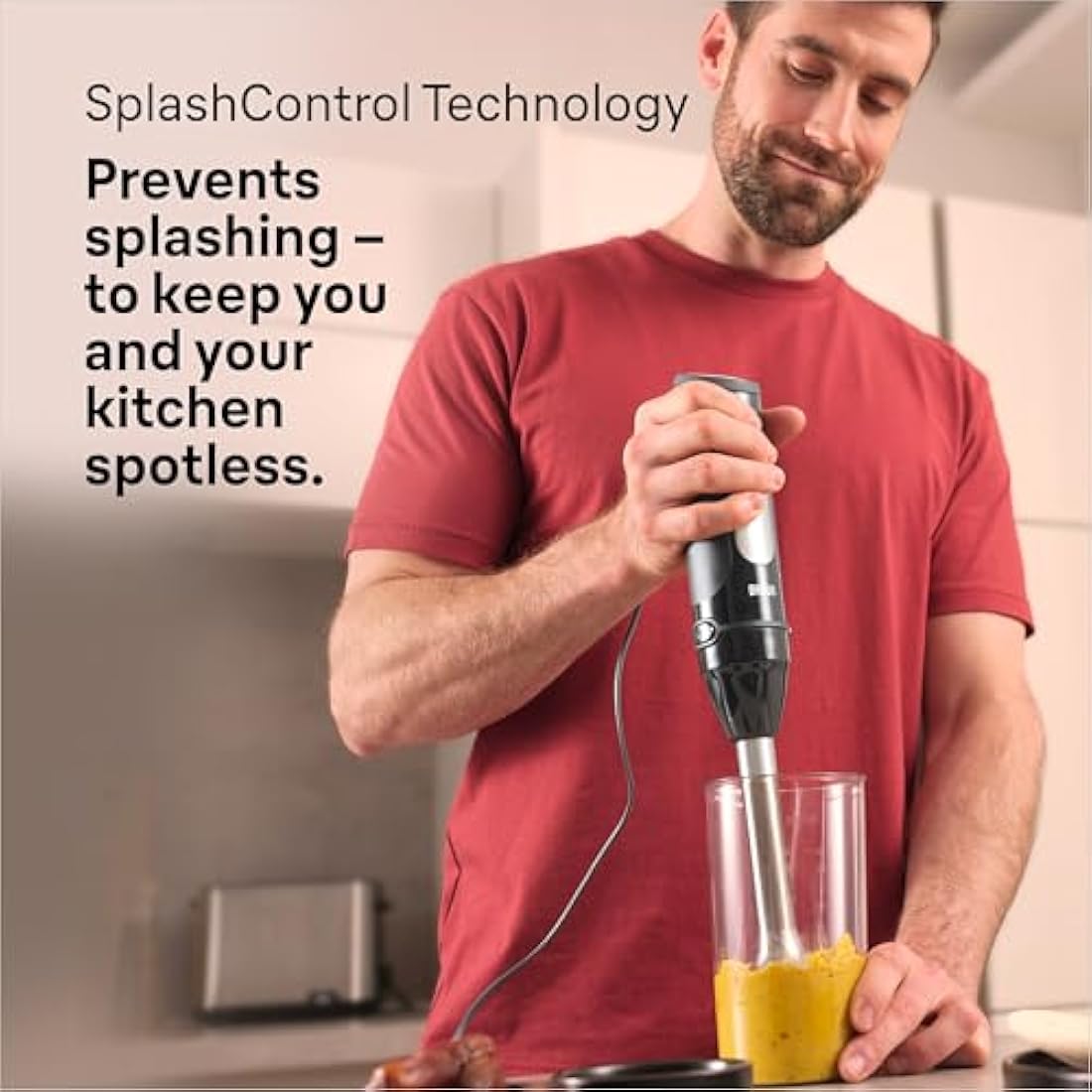 Braun MultiQuick 5 Pro MQ 55236 M, Hand Blender with PowerBell Plus Technology, 25 Speed Wheel+Turbo, Easy Click System Plus for Accessories, 600ml Chopper, Metal Whisk and 600ml Beaker, 1000W, Black