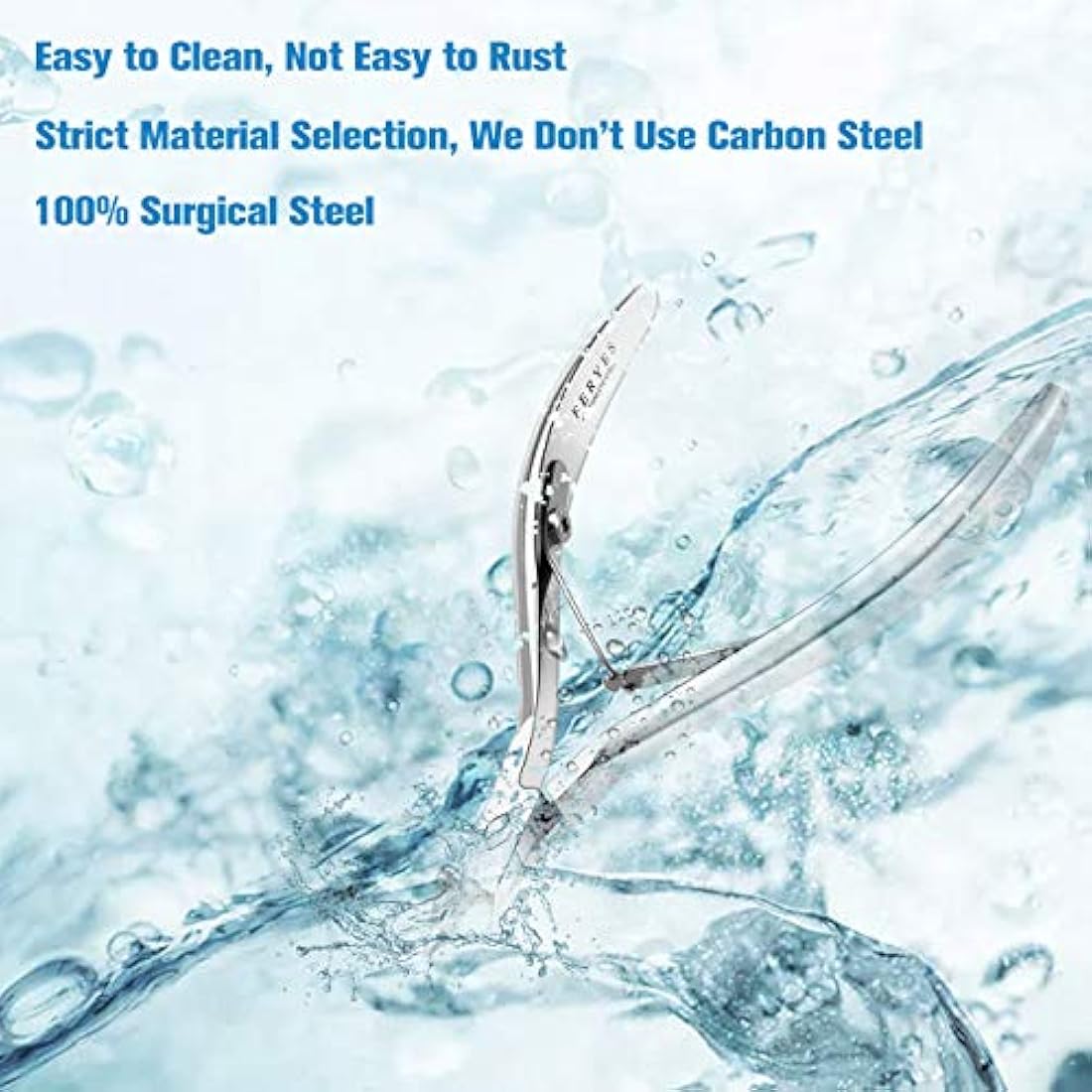 FERYES Cuticle Clipper Professional Manicure and Pedicure Cuticle Remover Tools, Medical Grade Stainless Steel, 5mm Jaw- 1 Piece (Silver)