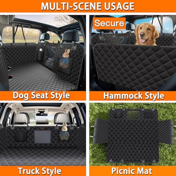 Alfheim Back Seat Extender for Dog,Holds 180Kg,Waterproof Dog Car Back Seat Cover for Rear Seat with Hard Bottom,Upgraded Material Scratch-Resistant Hammock Travel Bed for Cars SUV Truck,Easy to Clean