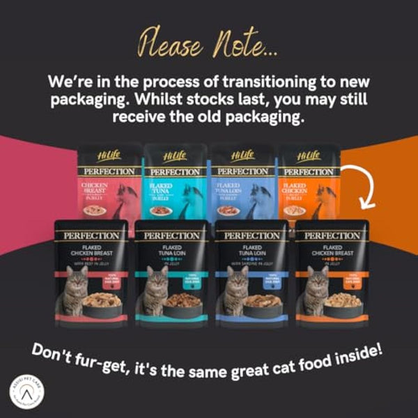 HiLife Perfection Adult Wet Cat Food, Flaked Chicken Breast in Jelly, Grain Free & Made With 100% Natural Ingredients (18 Pouches x 70g)
