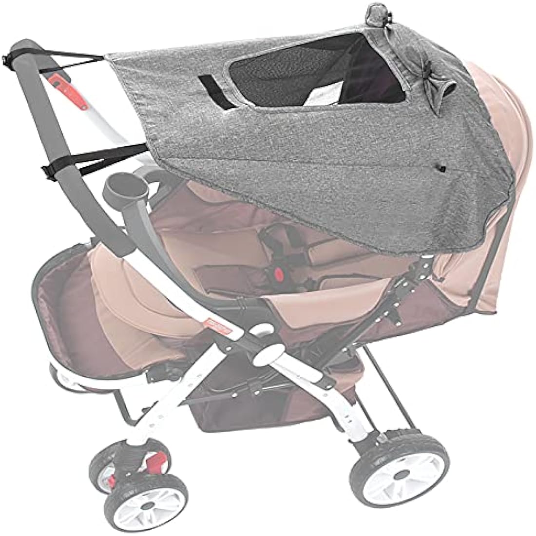 Universal Buggy Pram Sunshade, Hantoc Pram Baby Sun Shade Sun Cover with Viewing Window for Strollers Pushchairs UV Protection Water Resistant Grey