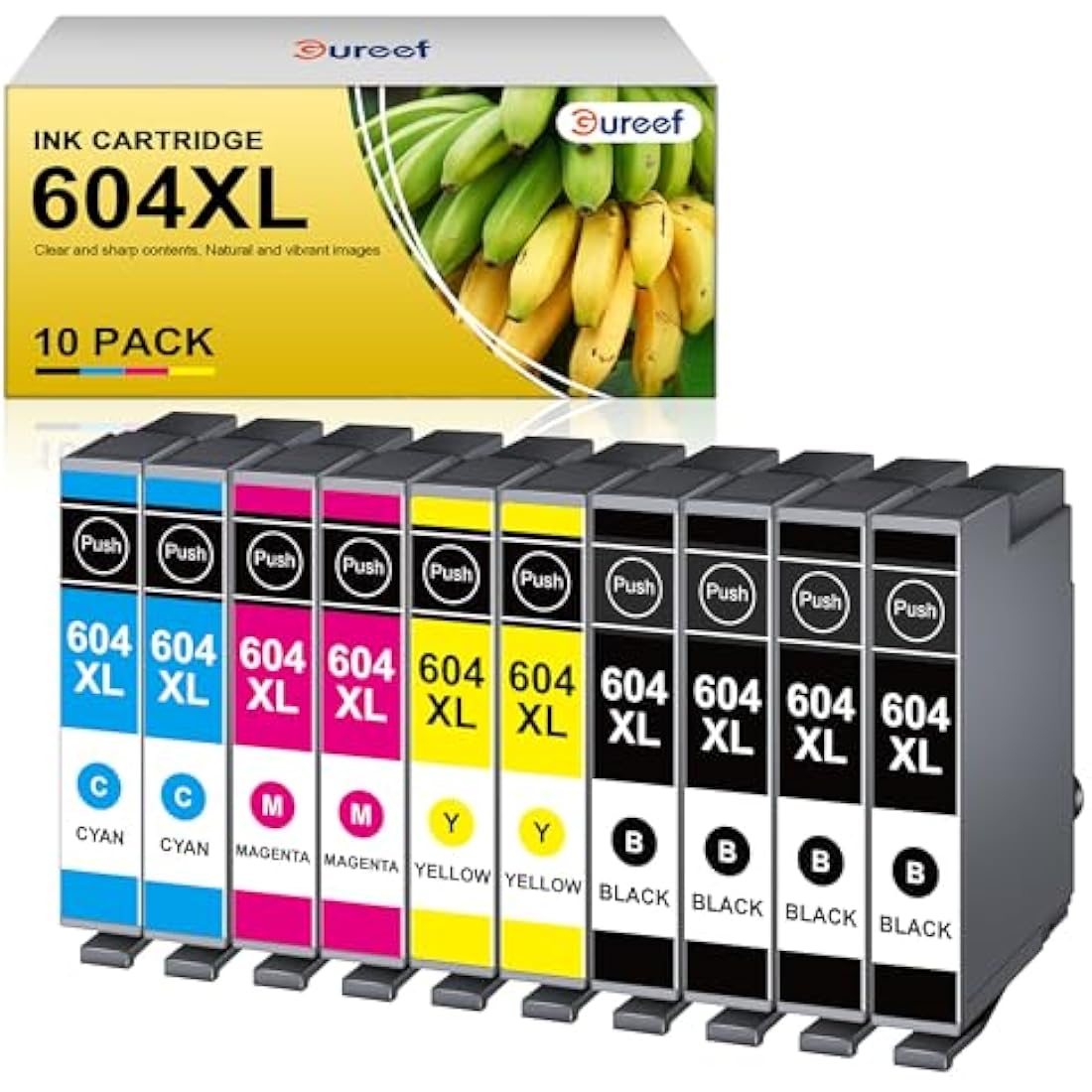 Gureef 604XL Ink Cartridges for Epson 604 604xl Multipack for Epson XP2200 Ink Cartridges Compatible with XP 3200 XP 4200 XP-4205 XP 2200 XP-2205 WF-2935 (10 Pack)