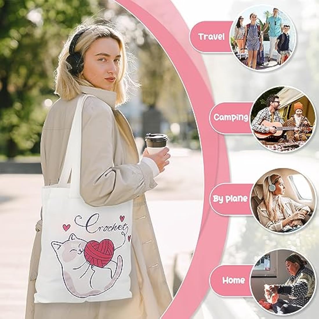 Aeelike Crochet Kit, Complete Crochet Starter Kits for Beginners Adults with Instructions Book, 20x25g Yarn, Ergonomic Crochet Hooks, Tote Bag & More