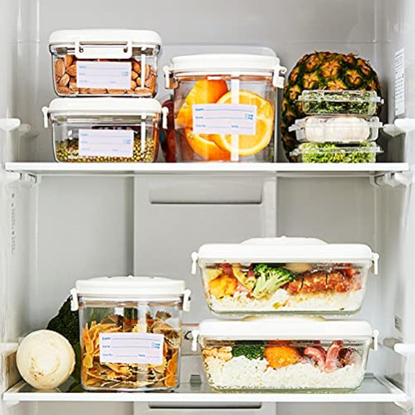 2 Rolls 1000 Pieces Removable Food Stickers, 1 x 2 Inch Food Freezer Lables Reminder Food Storage Labels Prep Canning Labels for Jars, Pantry and Meal Containers (Red, Blue)