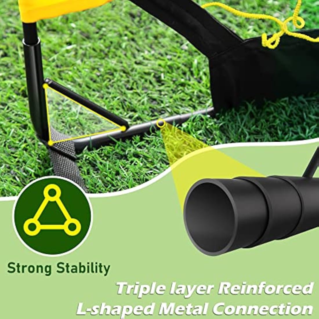 Happy Jump Pop Up Football Goals – Portable Soccer Nets Foldable Garden Football Posts for Outdoor Training (3x2 to 7x5 FT)