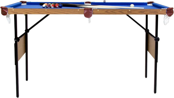 Charles Bentley 4ft 6in Blue Pool Games Table Including Balls & 2 Cues