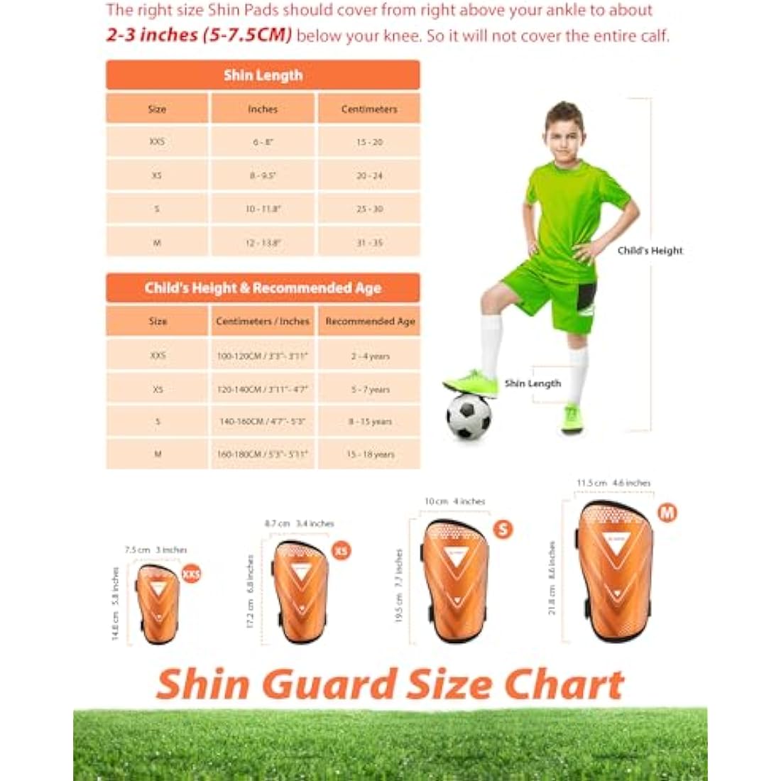 AirsFish Shin Pads Boys CE Certified Kids Football Shin Guards Breathable Non Slip Extended Adjustable Straps Lightweight Soccer Shin Pads for Boys Girls Teens Leg Calf Protective
