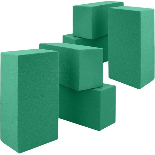 6 Wet Floral Foam Blocks for Fresh Flower Bouquet - Florists Foam Bricks for Artificial Flower Arrangement Supplies - Rectangular Flower Sponge Block