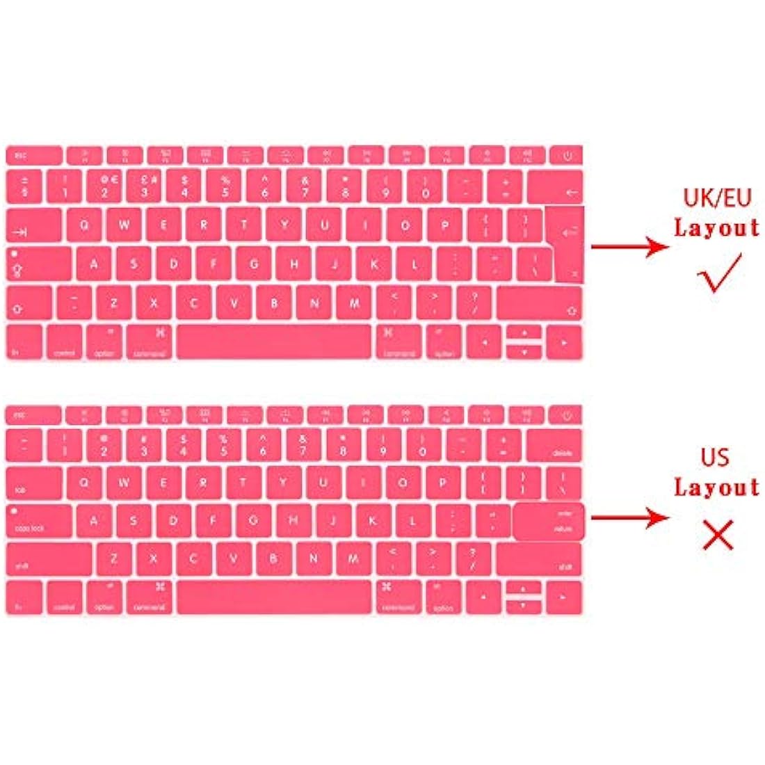 FINDING CASE EU/UK Apple keyboard skin cover Compatible MacBook Pro 13 Inch A1708 2017/2016 Release (No Touch Bar) & New MacBook 12 Inch A1534-Adhesive Premium Ultra Thin Keyboard Cover (Baby pink)