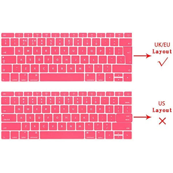 FINDING CASE EU/UK Apple keyboard skin cover Compatible MacBook Pro 13 Inch A1708 2017/2016 Release (No Touch Bar) & New MacBook 12 Inch A1534-Adhesive Premium Ultra Thin Keyboard Cover (Baby pink)
