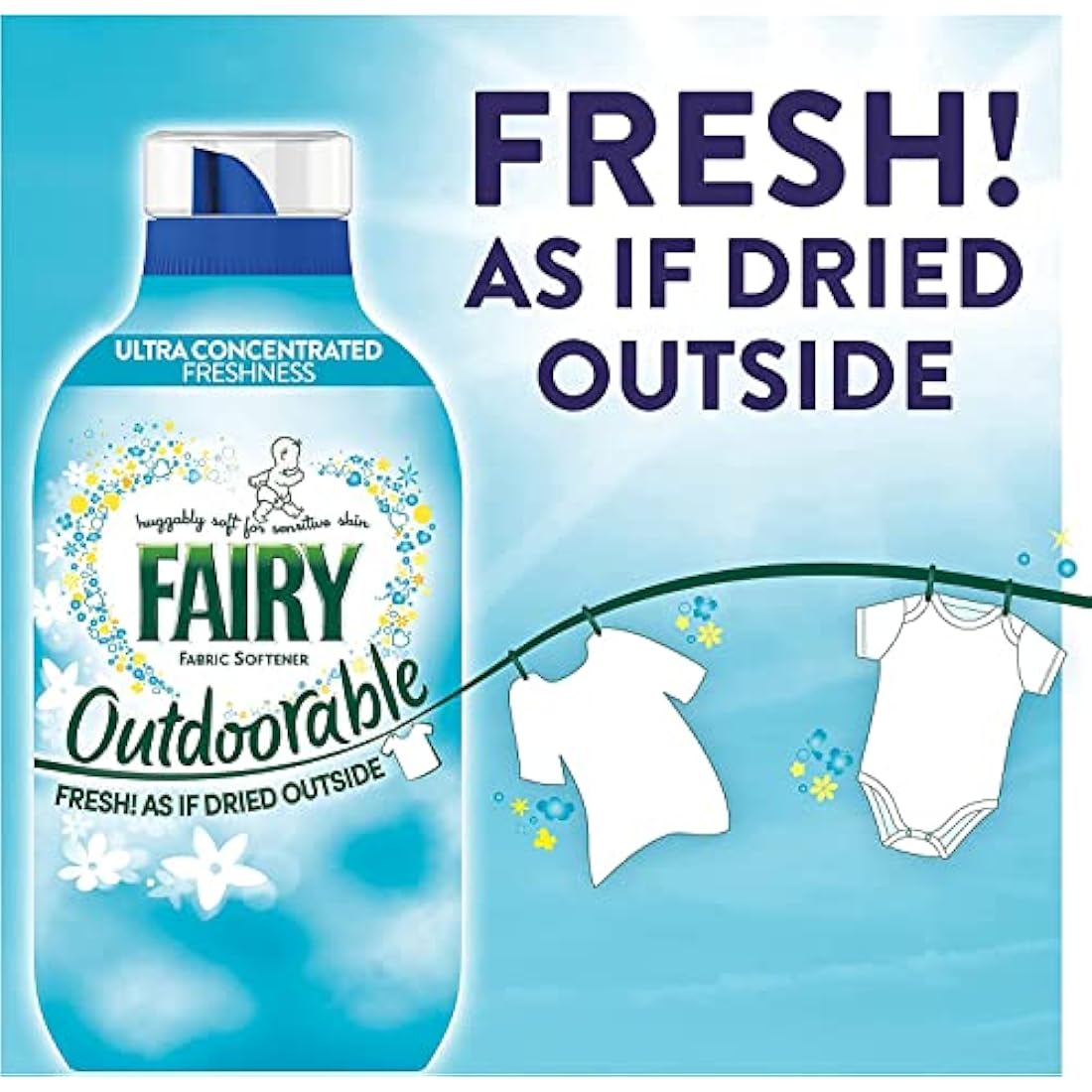 Fairy Outdoorable Fabric Conditioner, 210 Washes, Ultra Concentrated Formula For Sensitive Skin, Dermatologically Tested