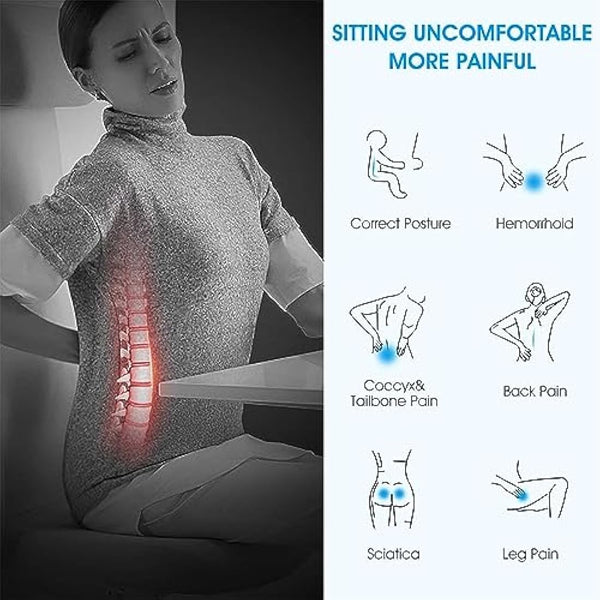Feagar Seat Cushions for Office Chair - Orthopedic Ergonomic Memory Foam Coccyx Seat Sciatica Cushion for Tailbone Sciatica Relief Hemorrhoid, Office Chair Cushions Wheelchair,