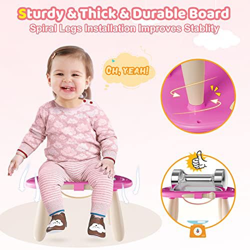 Kikidex Magnetic Drawing Board, Toddler Girl Toys for 1-2 Year Old, Doodle Board Pad Learning and Educational Toys for 1 2 3 Year Old Baby Kids Birthday Gift (Pink)