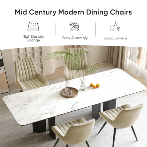 Hawthyhome Dining Chairs Set of 4 |Upholstered Chairs with 10cm Thick Seat Cushion •Upholstered Fabric Dining Chair •Kitchen Chair with Backrest •Modern Armchairs with Metal Legs •Dark Grey