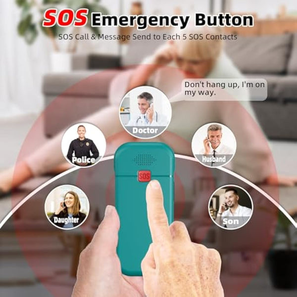 4G Big Button Mobile Phone for Elderly,USB-C Charging,1800mAh Long Standby, Easy to Use Basic Mobile Phone, SIM Free Unlocked Senior Mobile Phones With SOS Emergency Button Large Volume FM Radio