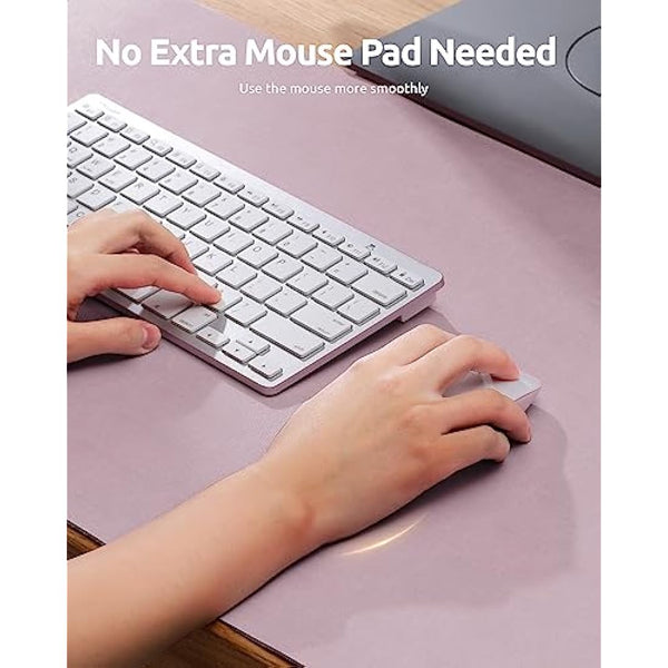 YSAGi Leather Desk Mat, Large Mouse Mat, Non-Slip Desk Pad, Waterproof PU Leather Table Protector Writing Pad for Office and Home (90 x 43 cm, Grayish Lavendar)