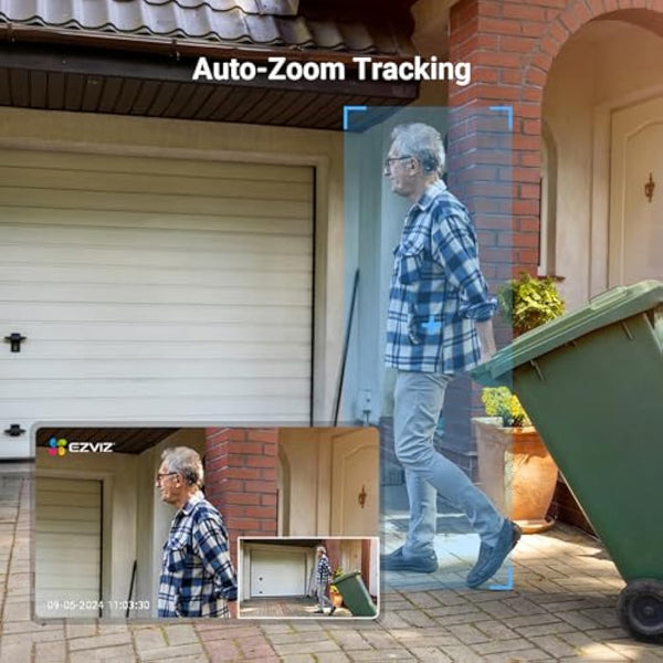 EZVIZ C8c 2MP 360° Outdoor WiFi Surveillance Camera with Auto-Zoom Tracking, Human Shape Detection, Colour Night Vision, Two-Way Audio, IP65 Waterproof, Active Defense