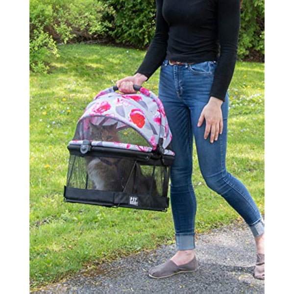 Pet Gear PG1040NZFL View 360 Pet Carrier & Car Seat for Small Dogs & Cats with Mesh Ventilation for Easy Viewing, Floral
