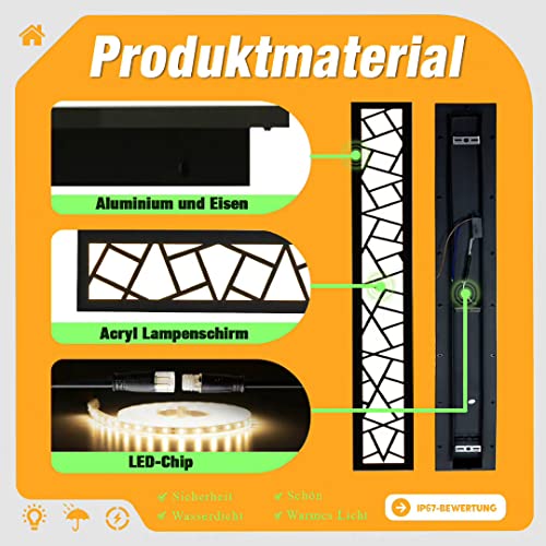 LED Long Wall Light Ip67 Waterproof Wall Lamp Led Long Wall Lamp Villa Indoor Outdoor Wall Lights Anthracite Long Wall Lights Outdoor Garden Wall