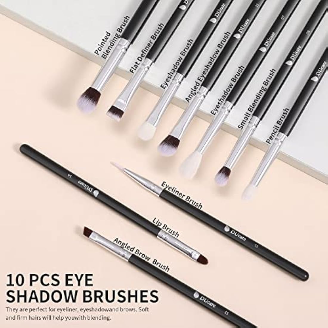 DUcare Makeup Brushes 15pcs Professional Cosmetic Brushes Foundation Powder Contour Blush Cosmetic Eye Brush Sets With Luxury Cosmetic Bag