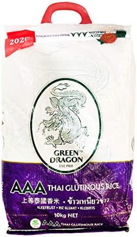 Green Dragon Thai Sticky Rice Rice 10KG Premium Rice Glutinous AAA White Rice Chinese Ingredients Chinese Asian Cooking 10KG