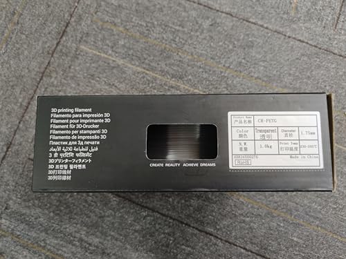 Creality CR-PETG PLA Filament 1.75mm 3D Printing Filament 4 KG, Excellent Toughness High Precision, Odorless Non-Toxic Moistureproof, 1kg(2.2lbs) Glossy for 3D Printer (Black+White+Red+Blue)*1KG
