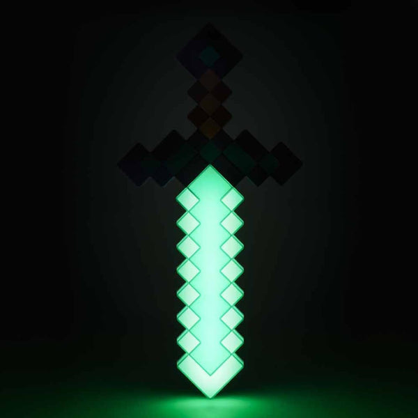 Minecraft Diamond Sword Light - Officially Licensed Merchandise, 3 Dynamic Light Modes with Sound Reaction, Gamer Room Decor and Collectible, USB or Battery Powered | Paladone