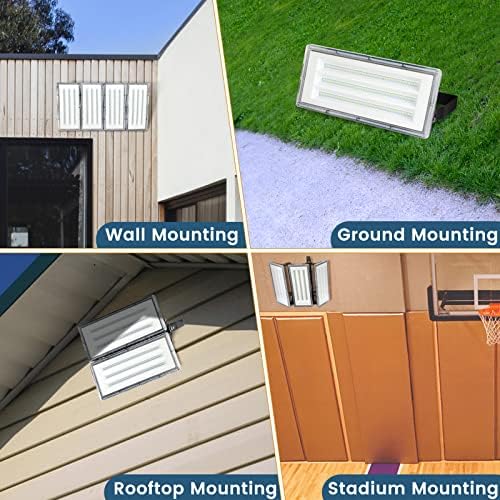 TASINUO LED Floodlight Outdoor 400W 2 Pack, 4 in 1 LED Flood Light 40000LM 7000K Super Bright Security Lights, IP67 Waterproof LED Spotlight Wall Light with 180° Rotation for Garden, Garage, Stadium