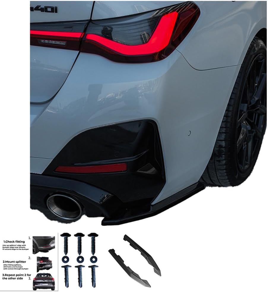Oneway Rear Side Diffusors compatible with BMW 4-Series G26 M-Pack/M440i 2021- - Gloss black